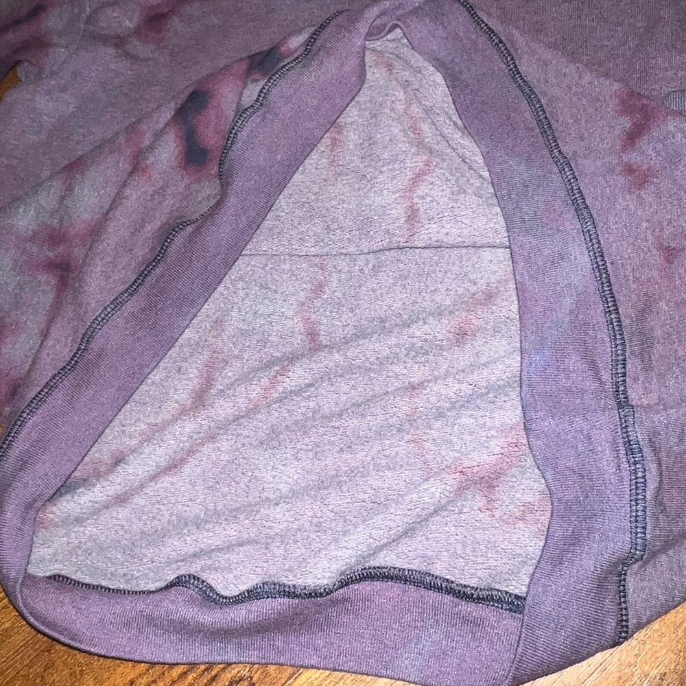 Vintage Hanes Sunburst Tie-Dye Purple Gray Long Sleeve Pullover Sweater Size L - Picture 10 of 14